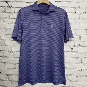 Peter Millar Summer Comfort Donald Stripe Mesh Polo Size M‎ Mediterranean Blue